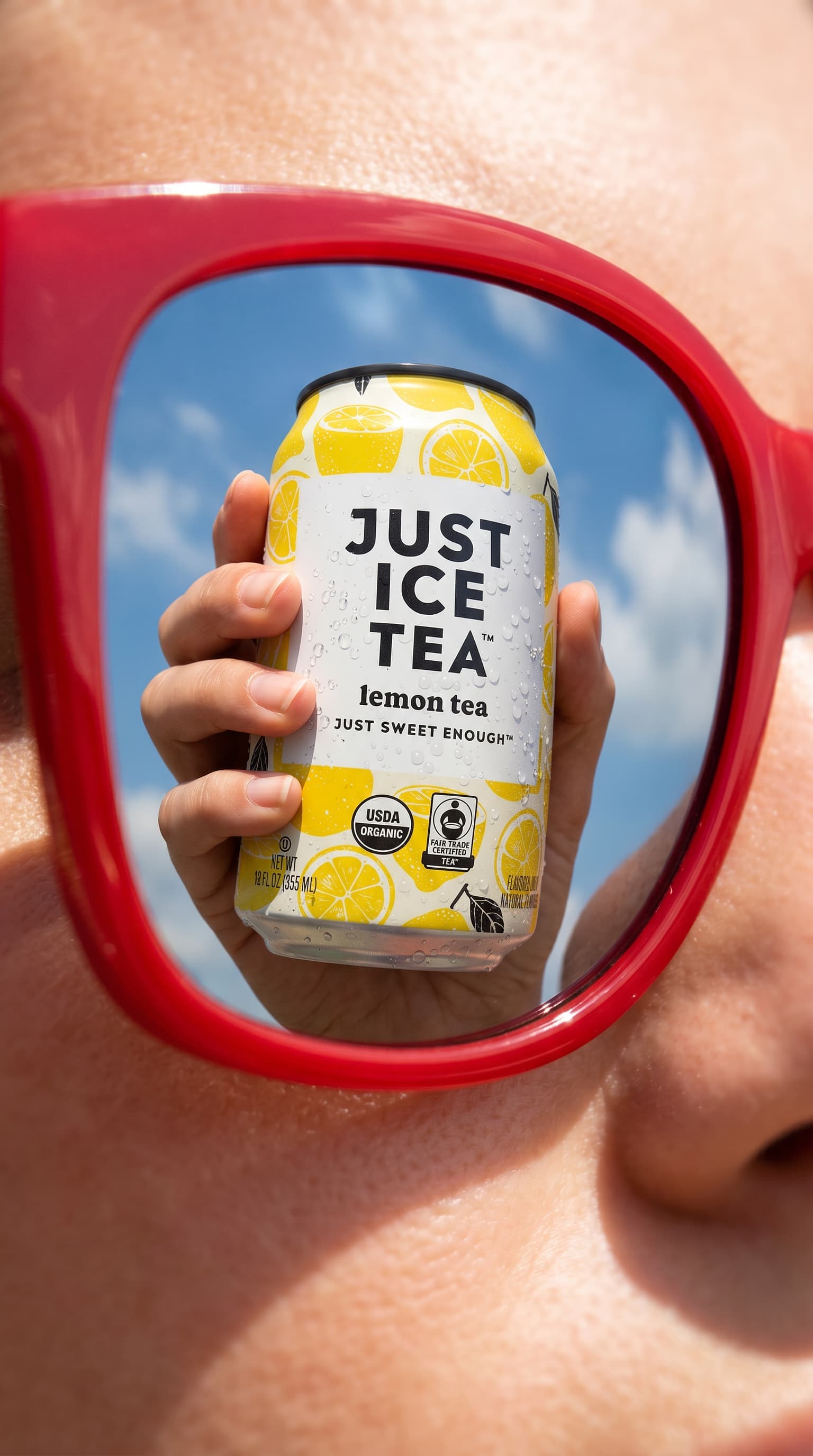 Campaign imagery featuring a canned beverage